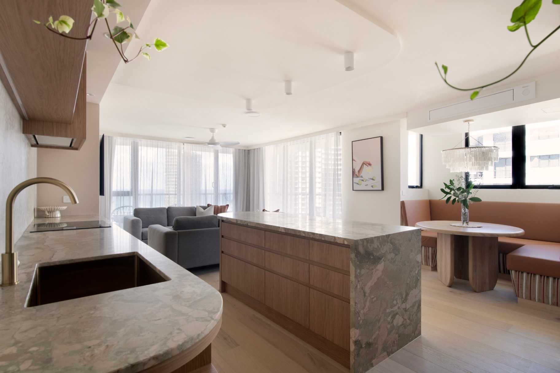 Open Plan Marble Kitchen